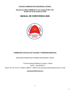 Portada del Manual de Convivencia DSBS 2026